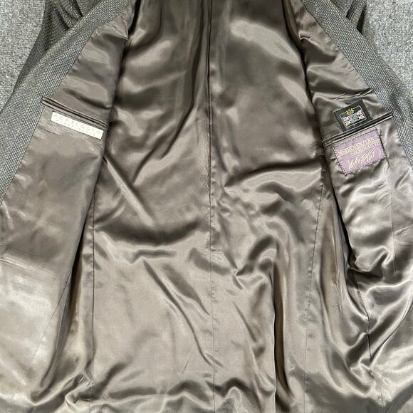 Perry Ellis Portfolio Blazer Mens 44R Gray Sport Coat Union Made in USA - Picture 4 of 10